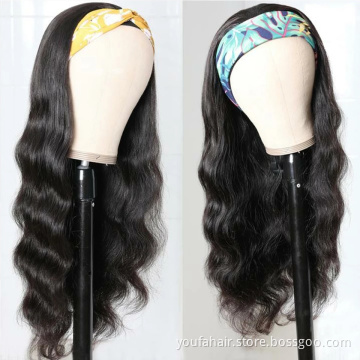 YouFa Hair 150% 180% Density Headband Body Wave Wig 100%  Human Hair Wigs For Black Women,Wholesale Brazilian Virgin Hair